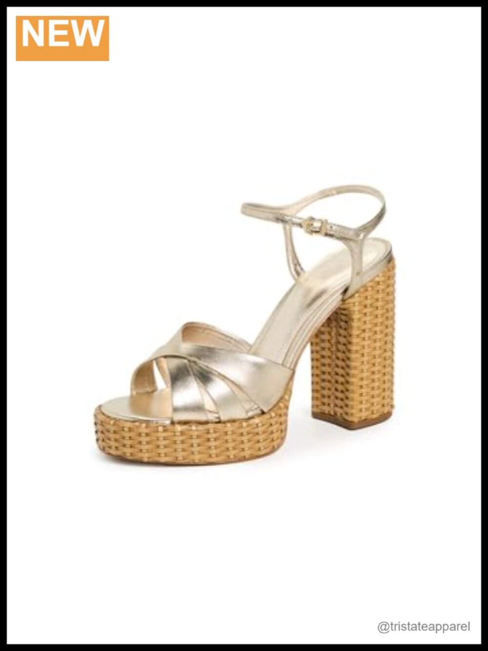 SCHUTZ Keefa Straw Platform Slingback Sandals Leather 4.75in Block Heel
